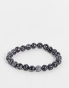 Designb Natural Obsidian Stone Beaded Bracelet In Black