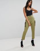 Asos Hareem Jogger With Satin Pocket Detail - Green