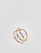 Asos Tapered End Double Row Ring - Gold