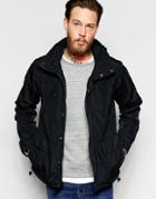 Penfield Parka With Hood Showerproof In Black - Black