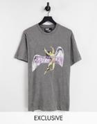 Reclaimed Vintage Inspired Unisex Licenced Led Zeppelin T-shirt In Charcoal-grey