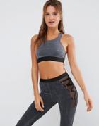 Blue Life Zip It Crop Top - Graphite Wash