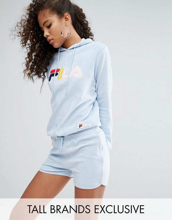 Fila Tall Towelling Hoodie With Logo Detail Co-ord - Blue