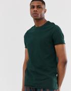Asos Design Organic Heavyweight Relaxed Fit T-shirt With Crew Neck And Raw Edges In Green - Green