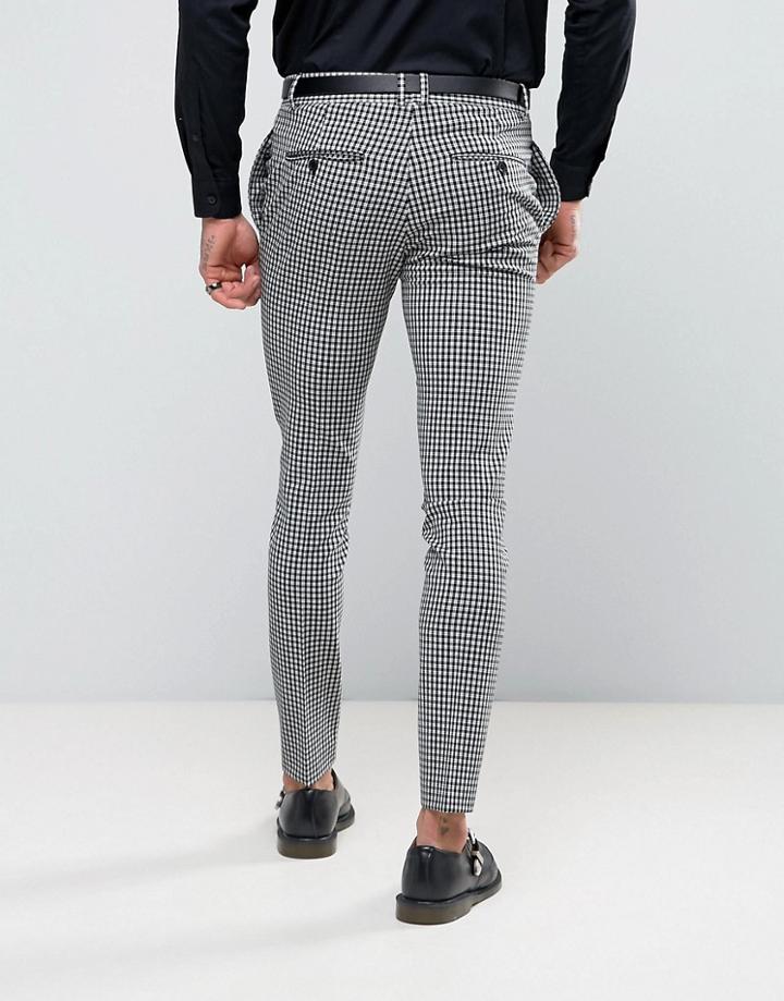 Religion Super Skinny Suit Pants In Gingham - Multi