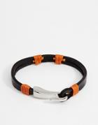 Seven London Leather Bracelet With Contrast Stitching