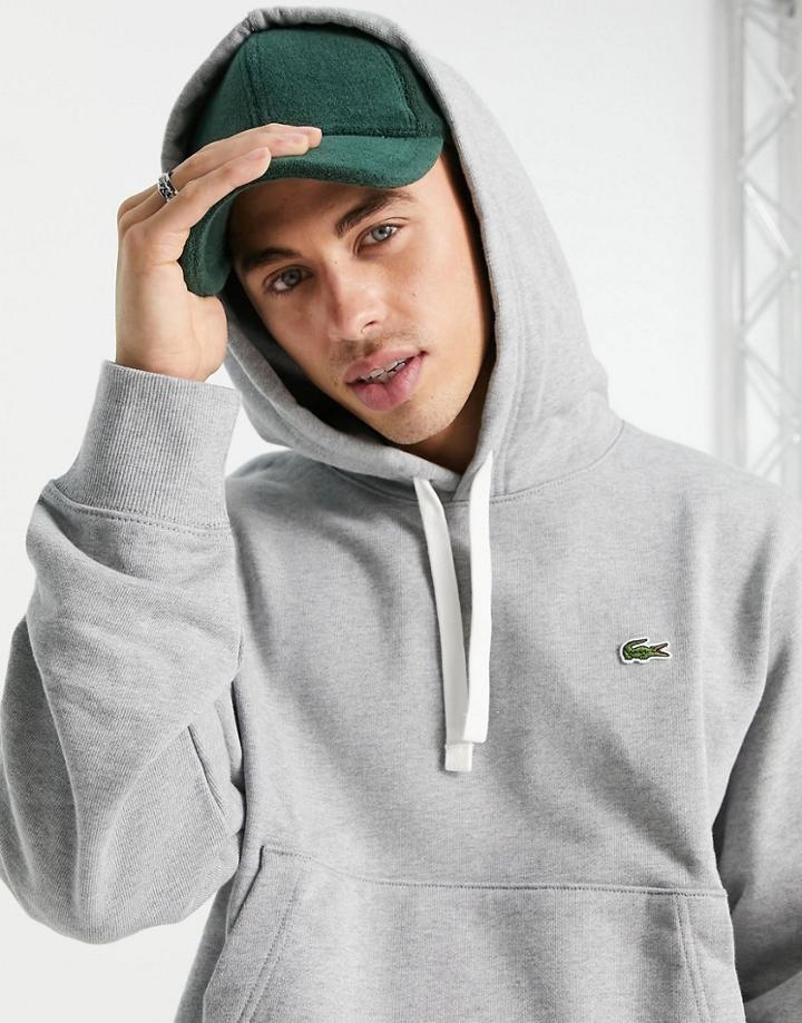 Lacoste Overhead Hoodie In Gray-grey