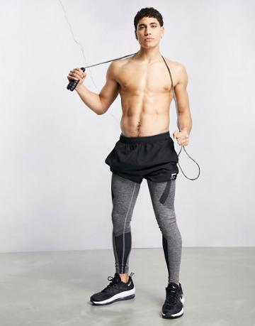 Asos Dark Future Active Running Tights In Seamless Knit-gray