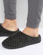 Dunlop Knitted Mule Slippers In Gray - Gray