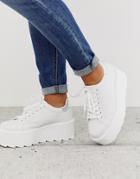 Asos Design December Chunky Sneakers In White And Silver