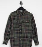 In The Style Exclusive Oversized Check Shirt In Green Multi