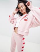 Hello Kitty X Asos Design Zip Through Hoodie With Bow Detail - Pink