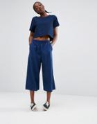 Monki Denim Culottes - Blue
