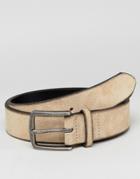 Asos Wide Suede Belt In Tan With Burnished Edges - Tan