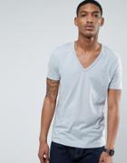 Asos T-shirt With Deep V In Gray - Gray