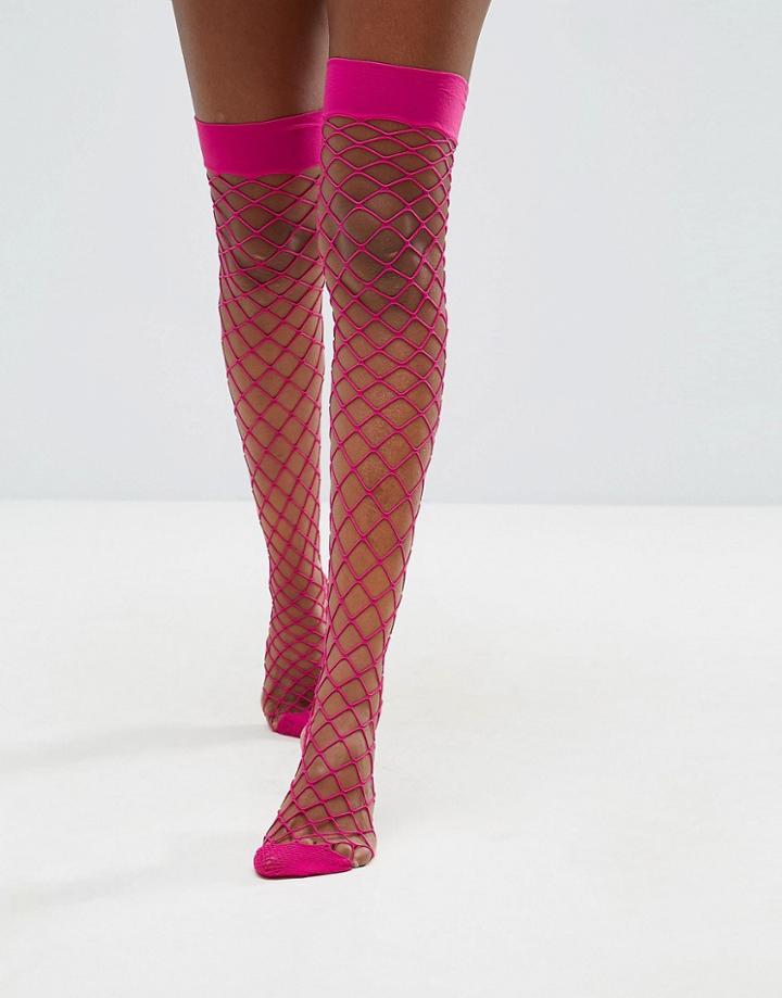 Asos Oversized Fishnet Stockings - Pink