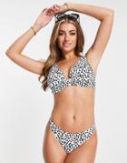 Peek & Beau Exclusive Mix And Match High Leg Bikini Bottom In White Polka Dot-multi