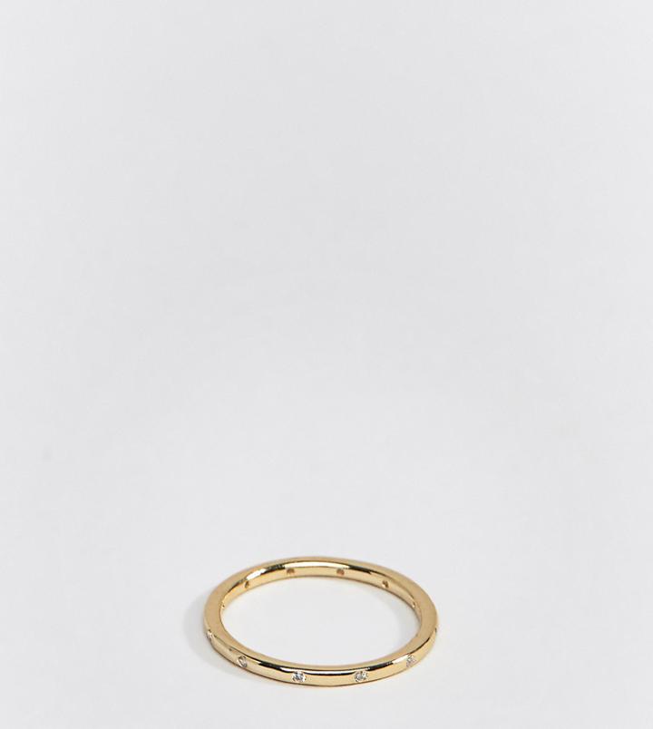Shashi 18k Gold Plated Diamante Band Ring - Gold