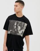 Asos Design Amy Winehouse Oversized T-shirt With Photographic Print - Black