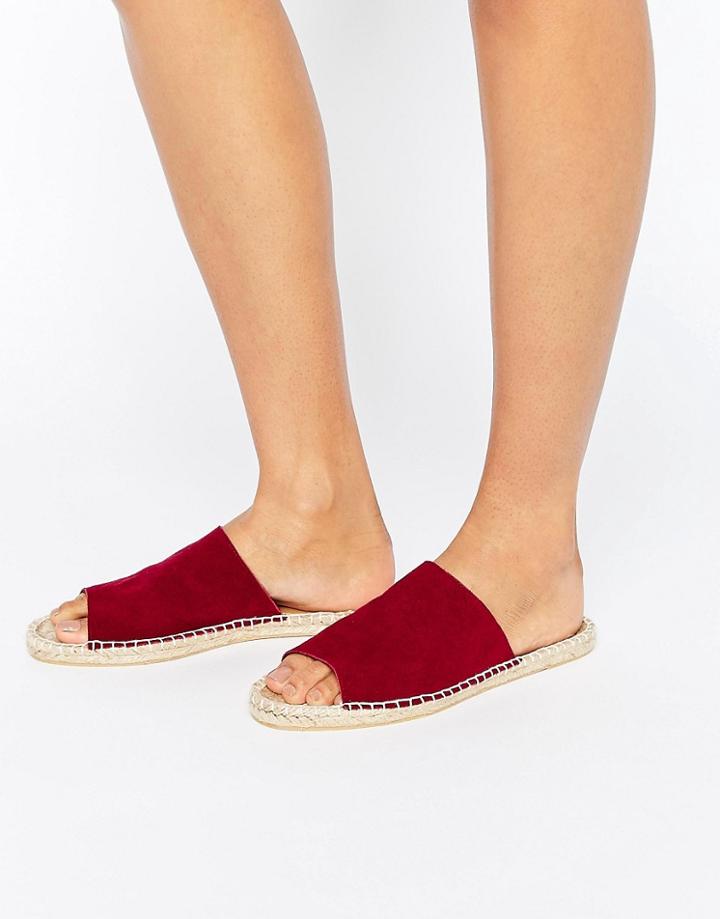 Asos Jeena Suede Mules Espadrilles - Red