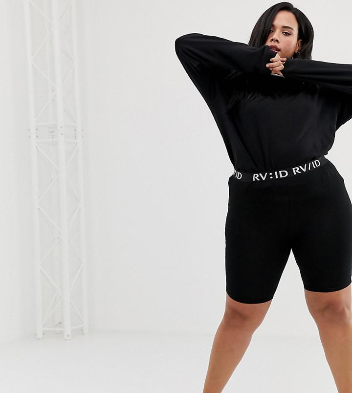River Island Plus Legging Shorts In Black - Black