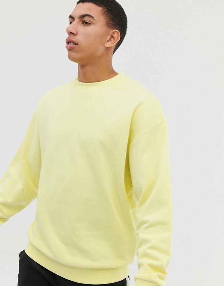 Asos Design Oversized Sweatshirt In Yellow - Yellow