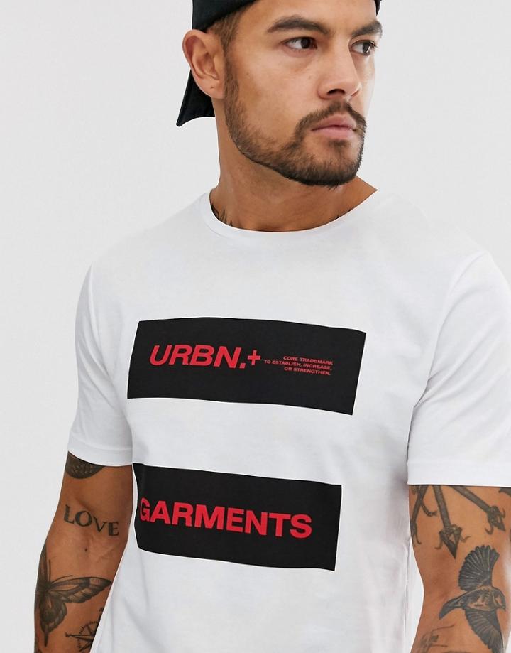 Jack & Jones Core Printed Logo T-shirt In White - White