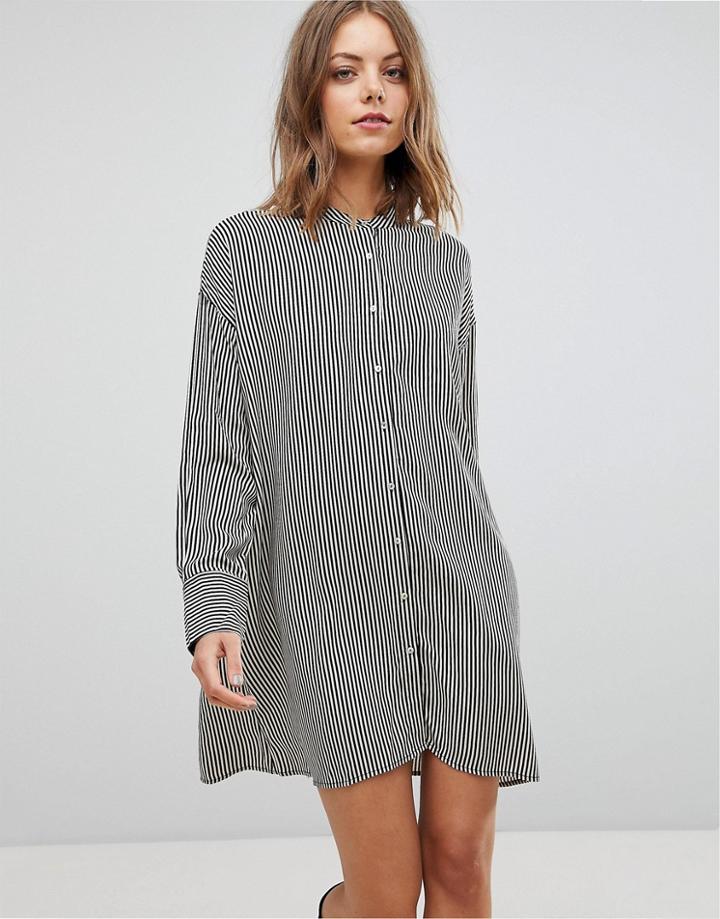 Stradivarius Stripe Shirt Dress - Multi