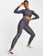 Asos Weekend Collective Coordinating Leggings In Matte Stretch In Slate Gray-grey