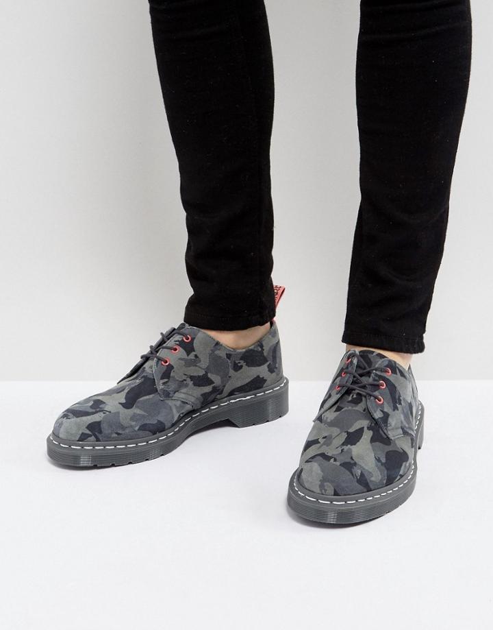 Dr Martens X Staple Design Camo 3 Eye Shoes - Gray