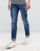 Loyalty And Faith Tapered Cargo Pants Pants In Mid Wash Blue - Blue
