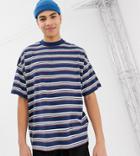 Asos Design Tall Oversized Striped T-shirt - Multi