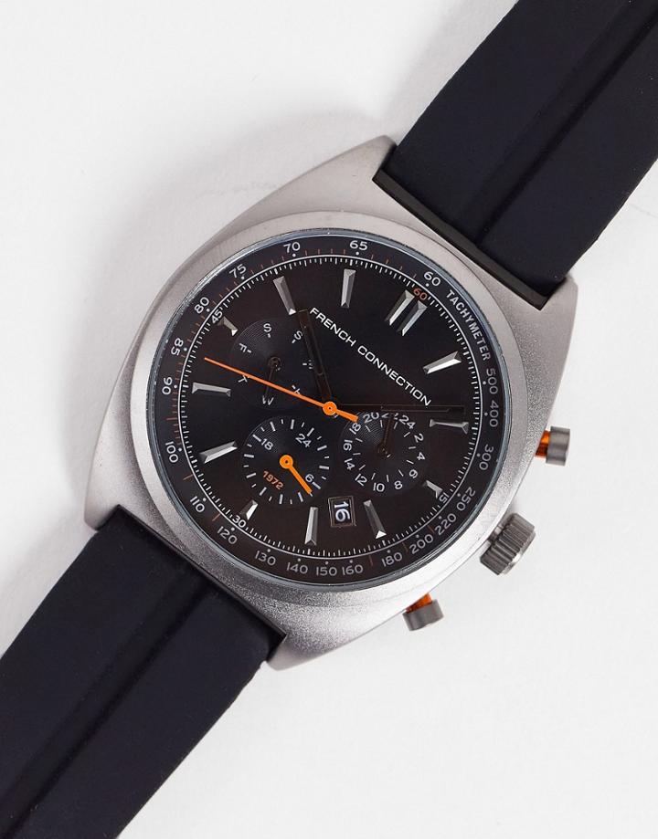 French Connection Watch With Sillicone Strap In Black