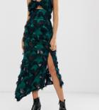 Ebonie N Ivory Midi Skirt With Split Two-piece-green