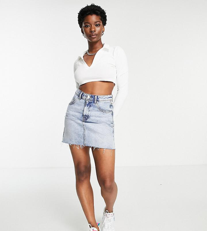 Noisy May Exclusive Crop Polo Top In White