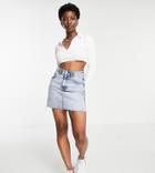 Noisy May Exclusive Crop Polo Top In White