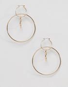 New Look Circle Hoop Loop Earrings - Gold