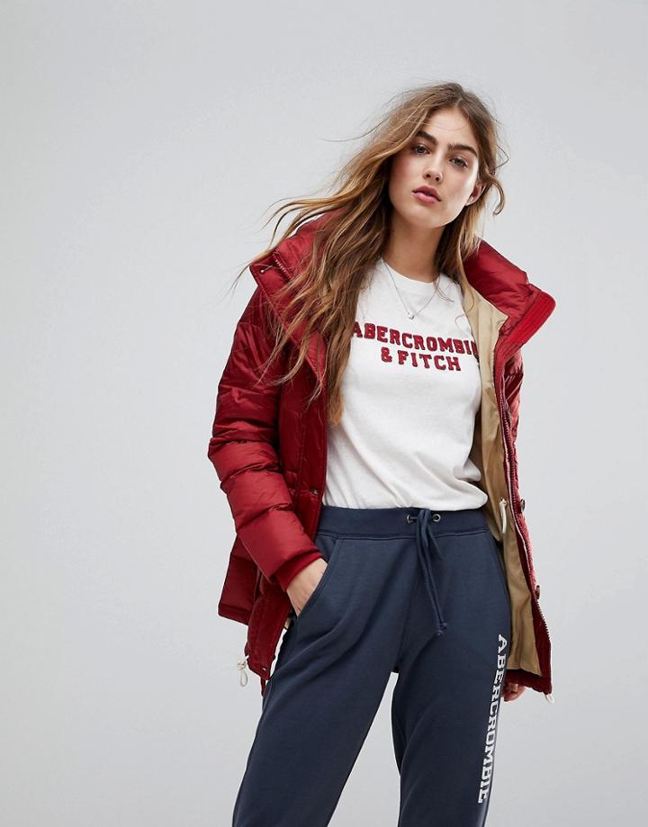 Abercrombie & Fitch Core Padded Jacket - Red
