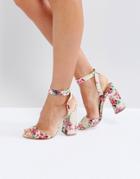 New Look Ankle Wrap Around Block Heel - Pink