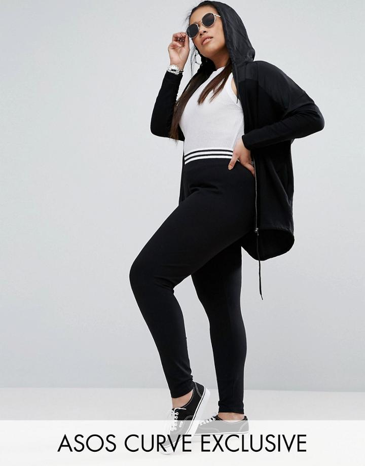 Asos Curve Legging With Tipped Elastic Waistband - Black