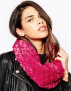 Pia Rossini Texture Faux Fur Infinity Scarf - Pink