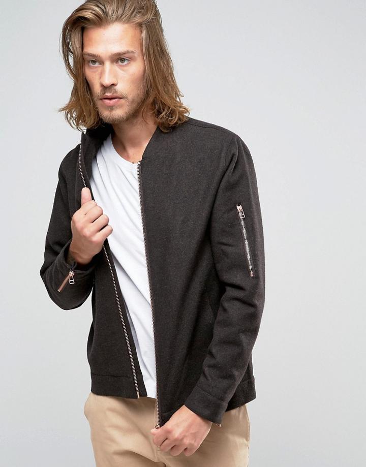 Rvlt Revolution Bomber Jacket With Rose Gold Zip - Green