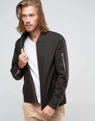 Rvlt Revolution Bomber Jacket With Rose Gold Zip - Green