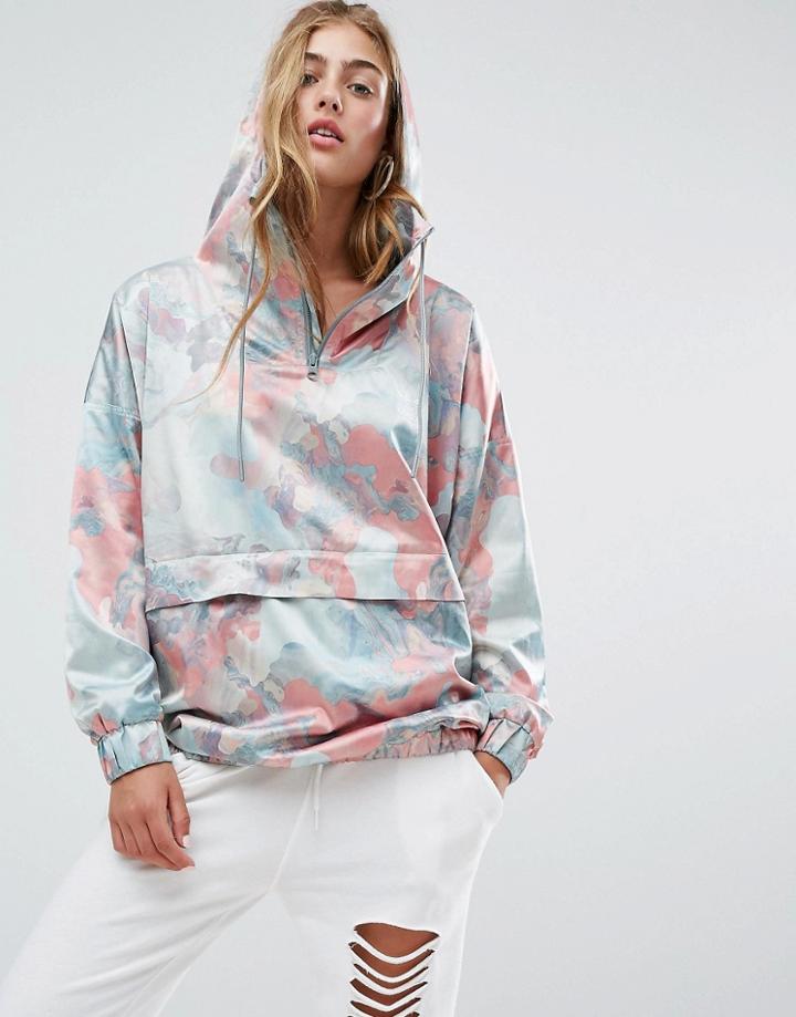 Adidas Originals Pastel Camo Satin Hoodie - Multi