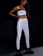 Asos Design Jogger With Reflective Tape - White