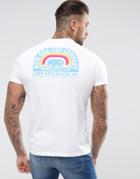 New Era T-shirt With Beach Back Print - White