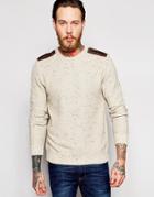 Asos Sweater With Epaulettes - Beige Nep