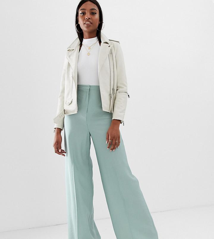 Asos Design Tall Mint Wide Leg Pants - Green