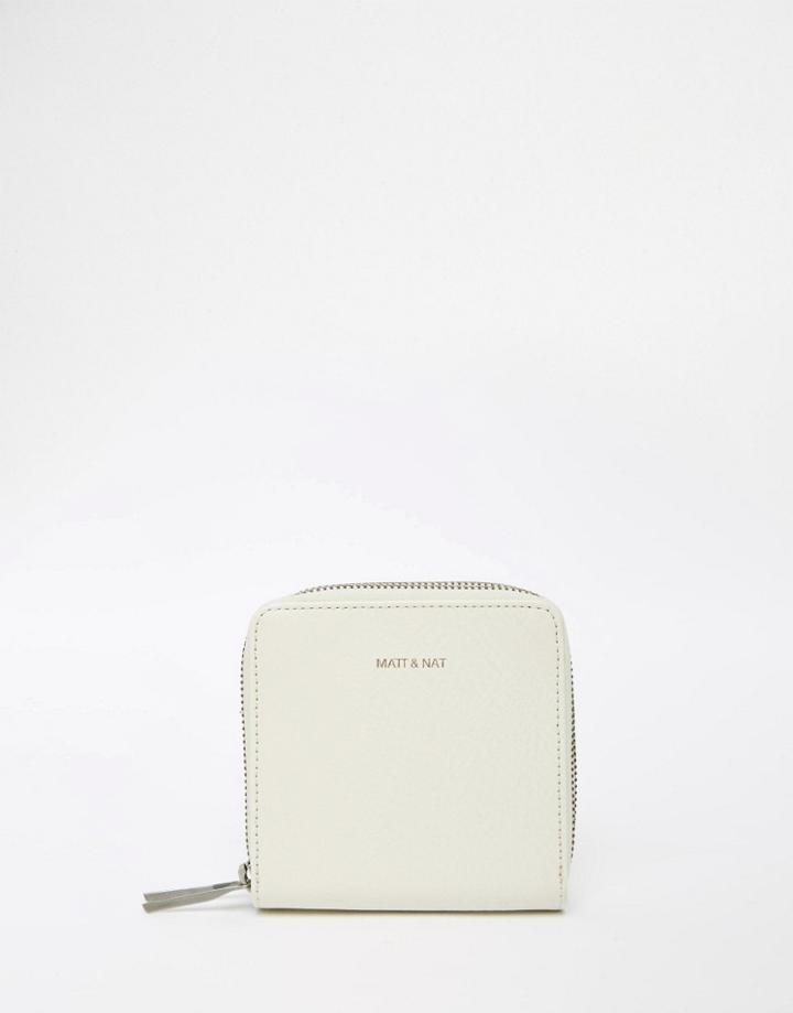Matt & Nat Double Zip Purse In Ivory - Mist