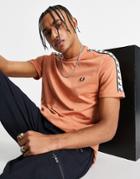 Fred Perry Tape Ringer T-shirt In Pink